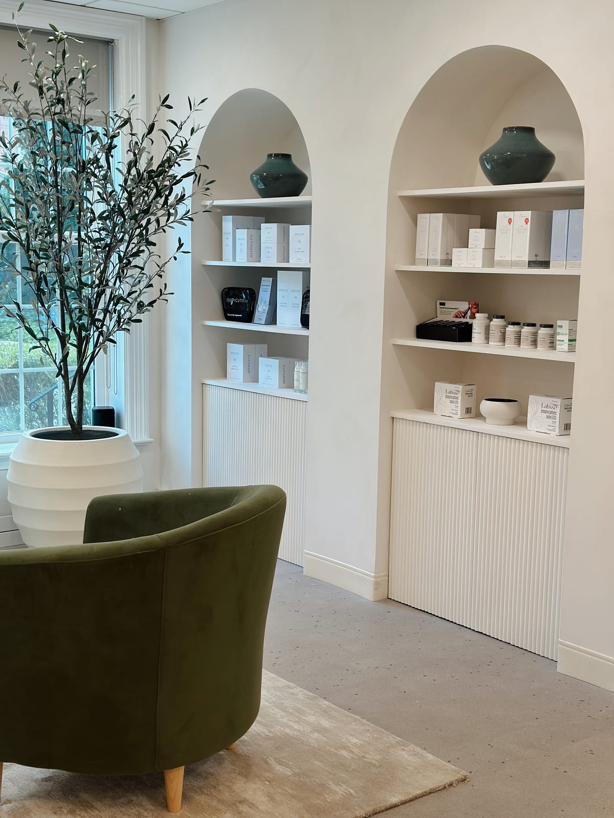 Morristown Ethos product display with arched shelves