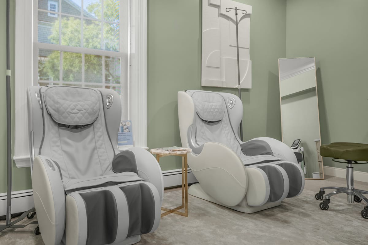 Morristown Ethos wellness center with massage chairs