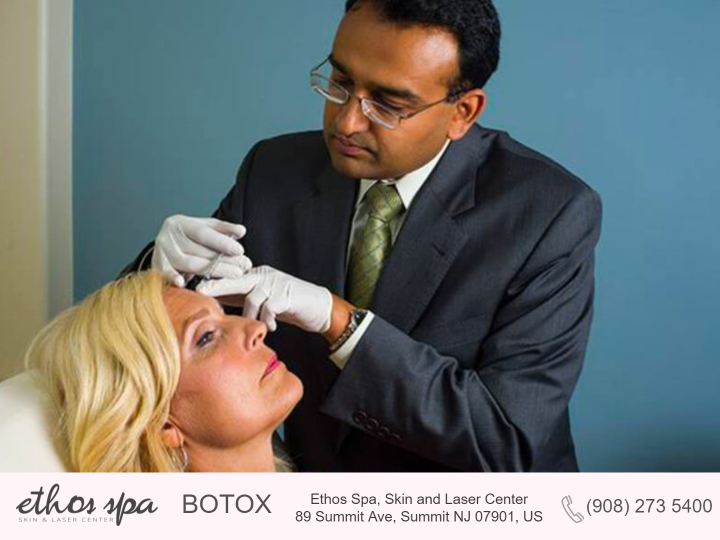 Dr. Soni from Ethos Spa applying Botox to a female patient