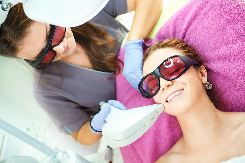 laser hair removal treatment on face