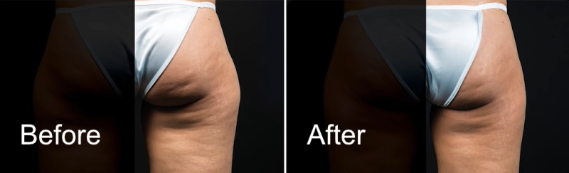 coolsculpting on the outer thigh before and after