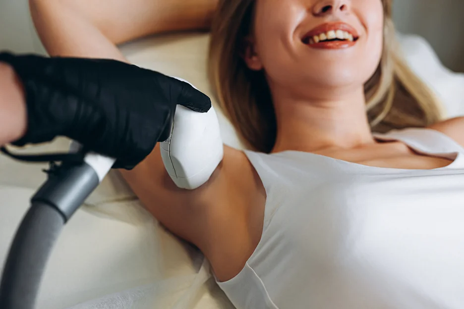 laser hair removal treatment on underarm