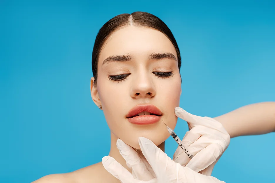 A Woman Getting Lip Filler Injection