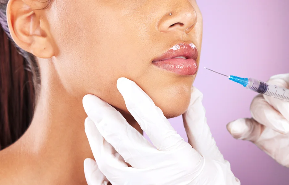 A Woman Getting Lip Filler Injection